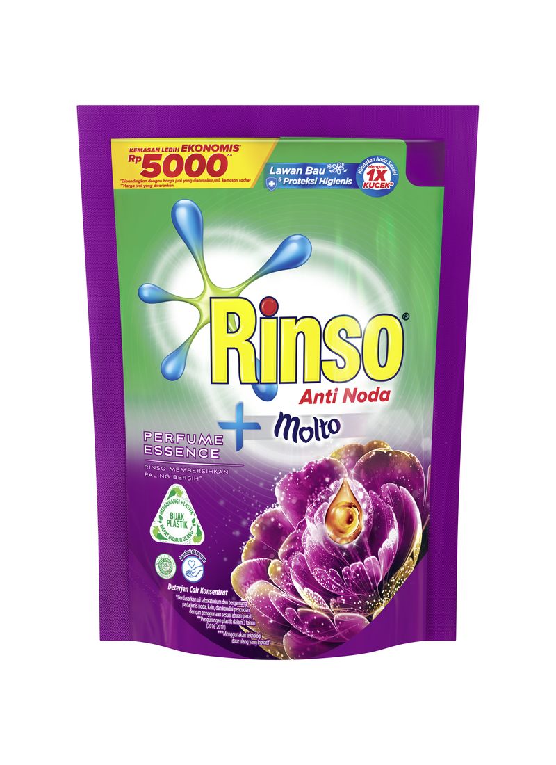 Rinso Detergent Cair Molto Purple 215Ml KlikIndomaret
