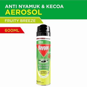 Promo Harga Baygon Insektisida Spray Fruity Breeze 600 ml - Indomaret