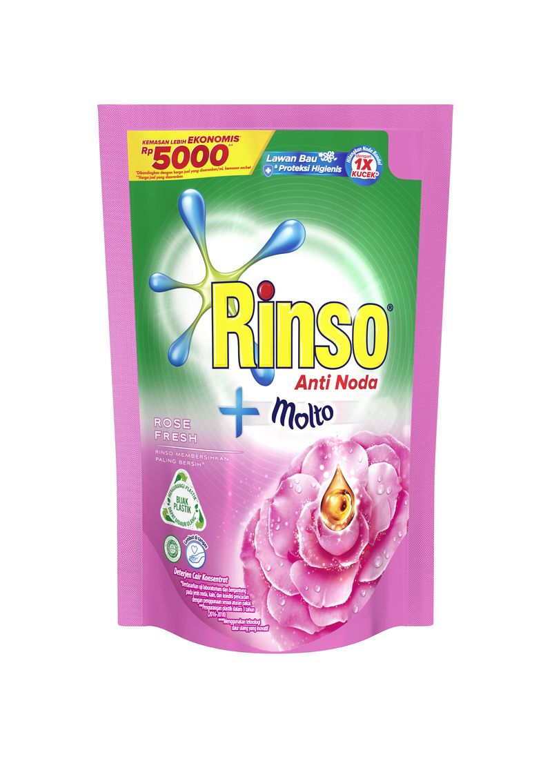 Rinso Detergent  Cair Molto  Pink 215mL KlikIndomaret