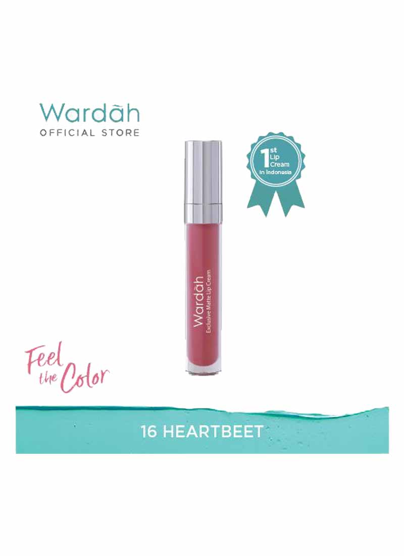  Wardah  Exclusive  Matte  Lip  Cream  16 Heart Beet 4g 