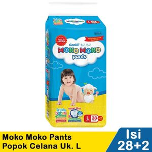 Promo Harga Genki Moko Moko Pants L30+2 32 pcs - Indomaret