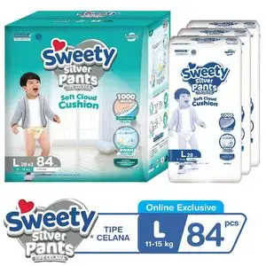 Promo Harga Sweety Silver Pants L28 28 pcs - Indomaret