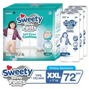 Promo Harga Sweety Silver Pants XXL24 24 pcs - Indomaret