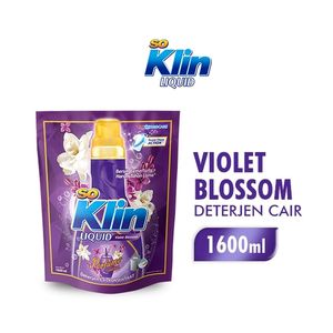 Promo Harga So Klin Liquid Detergent + Anti Bacterial Violet Blossom 1600 ml - Indomaret