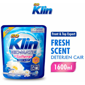 Promo Harga So Klin Biomatic Liquid Detergent Front Load 1600 ml - Indomaret