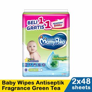 Promo Harga Mamy Poko Baby Wipes Antiseptik - Fragrance 48 pcs - Indomaret