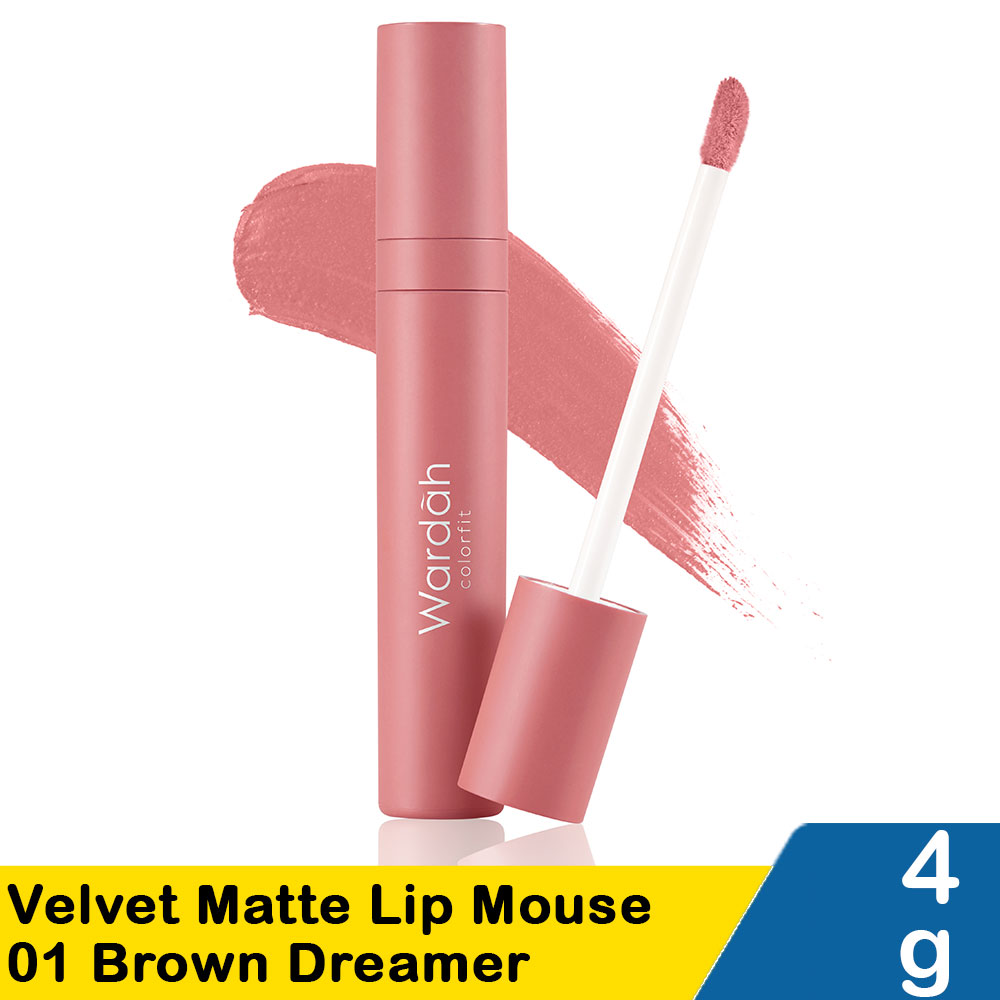 Wardah Velvet Matte Lip Mouse 01 Brown Dreamer 4g | KlikIndomaret