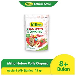 Promo Harga Milna Nature Puffs Organic Apple & Mix Berries 15 gr - Indomaret