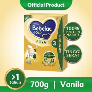 Promo Harga Bebelac 3 Gold Soya Susu Pertumbuhan Vanila 700 gr - Indomaret