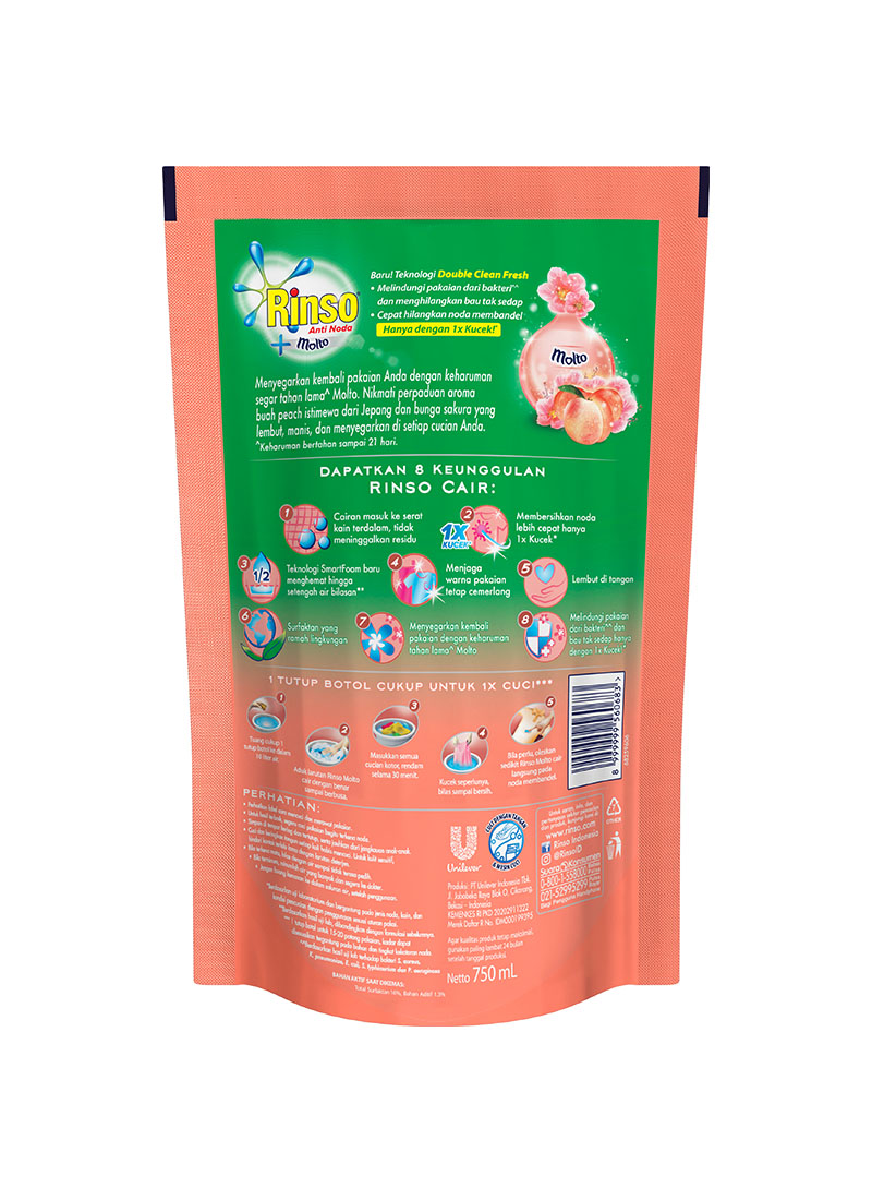 Rinso Detergent  Cair  Molto Japanese Peach 750Ml 