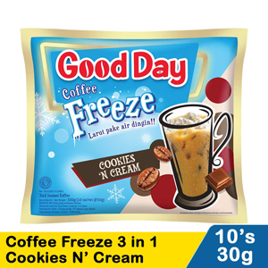 Promo Harga Good Day Coffee Freeze Cookies n Cream per 10 sachet 30 gr - Indomaret