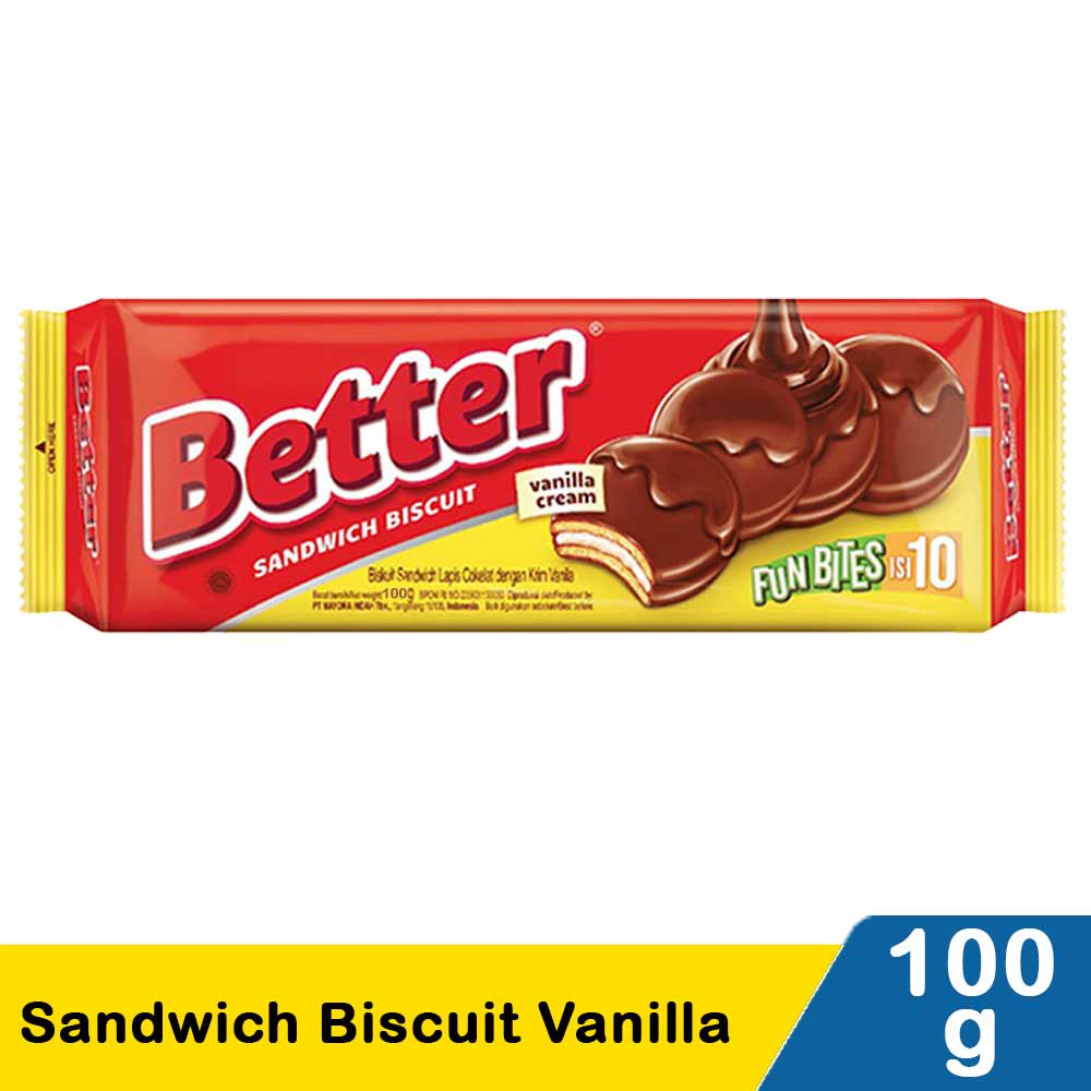 Better Sandwich Biscuit Vanilla 120G | KlikIndomaret