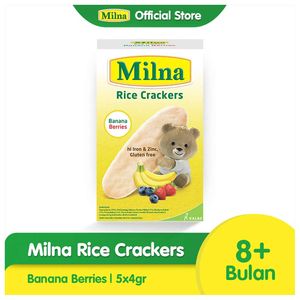 Promo Harga Milna Rice Crackers Banana Berries 5 pcs - Indomaret