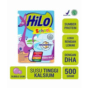 Promo Harga Hilo School Susu Bubuk Bubble Gum 500 gr - Indomaret