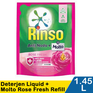 Promo Harga Rinso Liquid Detergent + Molto Pink Rose Fresh 1500 ml - Indomaret