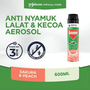 Promo Harga Baygon Insektisida Spray Japanese Peach 600 ml - Indomaret