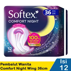 Promo Harga Softex Comfort Night Wing 36cm 12 pcs - Indomaret