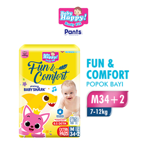 Promo Harga Baby Happy Body Fit Pants M34+2 36 pcs - Indomaret