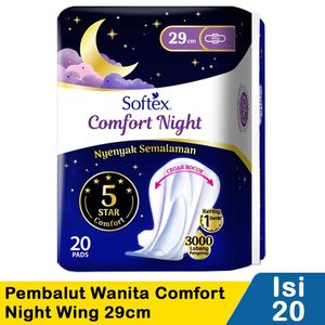 Promo Harga Softex Comfort Night Wing 29cm 20 pcs - Indomaret
