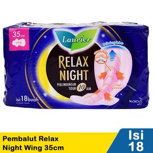 Promo Harga Laurier Relax Night 35cm 18 pcs - Indomaret