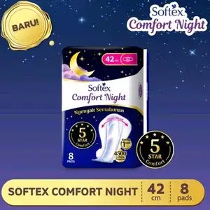 Promo Harga Softex Comfort Night Wing 42cm 8 pcs - Indomaret