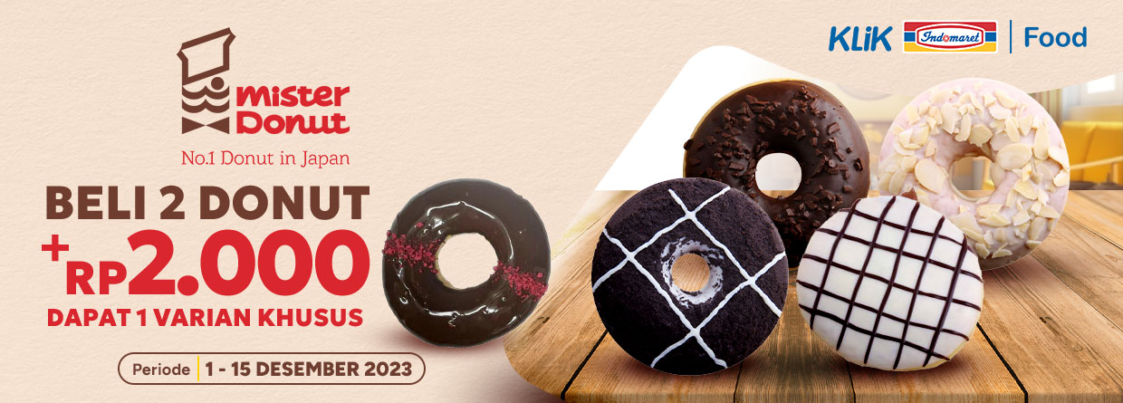 BELI 2 TAMBAH RP2.000 DAPAT 1 MISTER DONUT