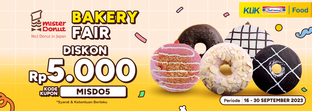 SETIAP BELANJA PRODUK MISTER DONUT SENILAI RP50.000,- DAPAT DISKON RP5.000,-