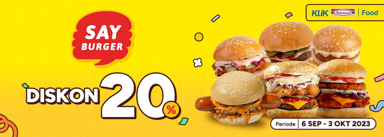 SETIAP BELANJA PRODUCT SAY BURGER DAPAT DISKON 20%