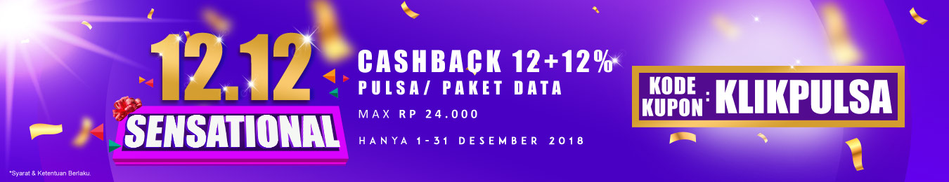 Promo Harbolnas 12.12 Cashback Pulsa, Paket Data