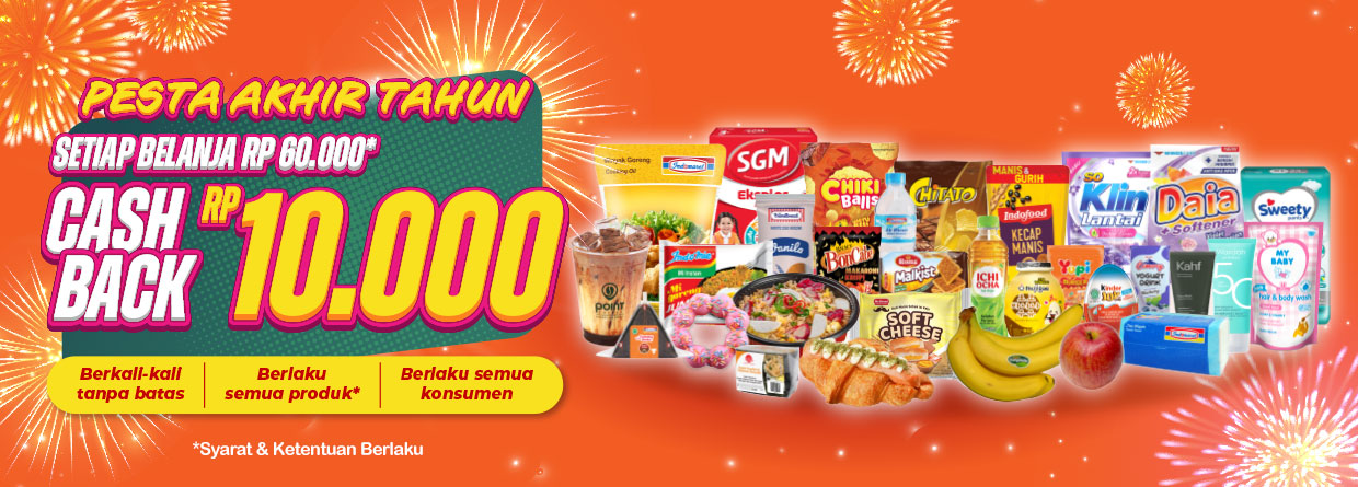 Promo Cashback Akhir Tahun Rp10.000,- Klik Indomaret | Klik Indomaret