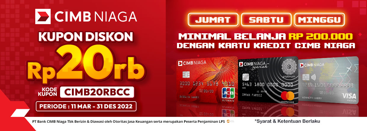 Promo Kartu Kredit CIMB Niaga Dapatkan Diskon Rp20.000,- | KlikIndomaret