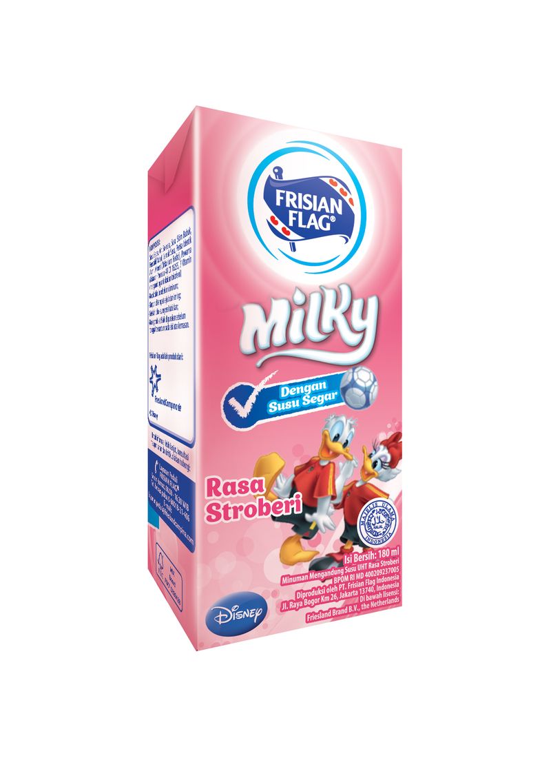 Frisian Flag Susu Cair Uht Disney Strawberry Tpk 180Ml 