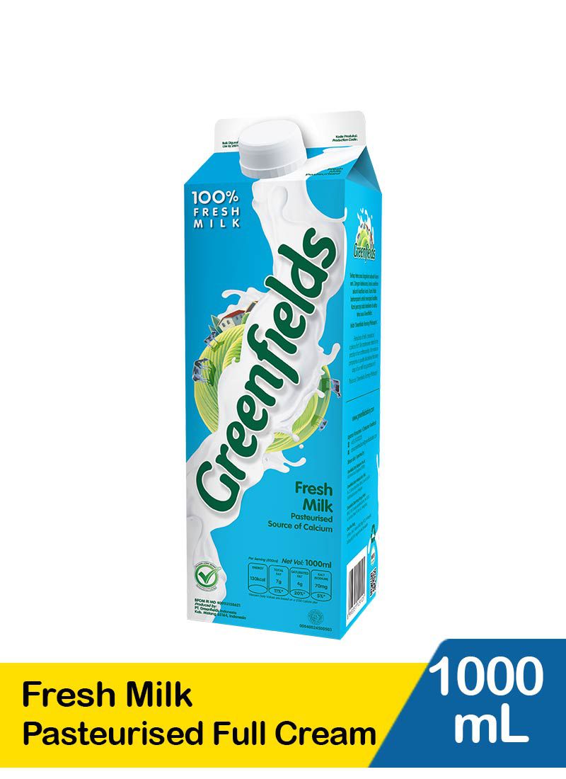 Greenfields Fresh Milk Pasteurisasi Full Cream 1000mL | KlikIndomaret