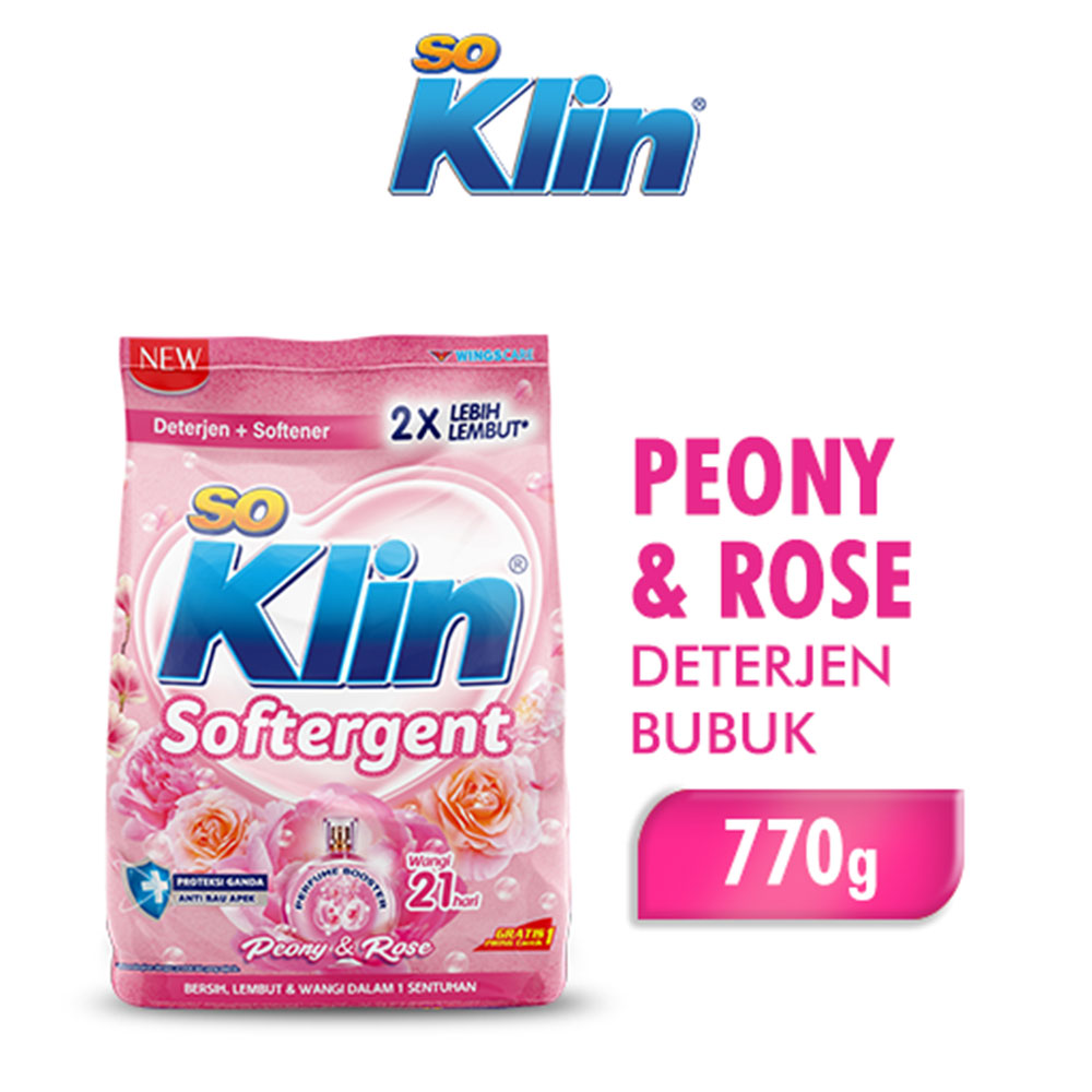 So Klin Softergent Powder Pink Cotton 770g KlikIndomaret