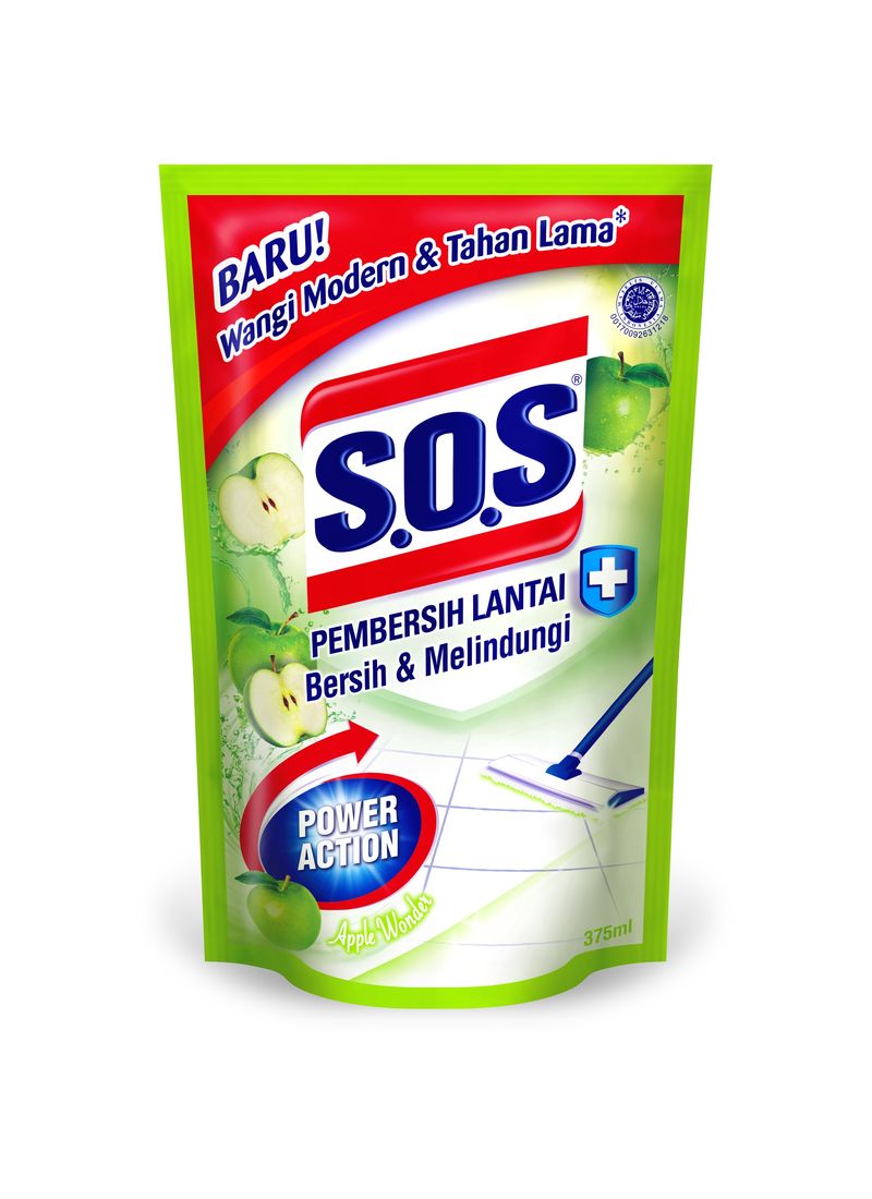 SOS Pembersih Lantai Refill Apple 375mL KlikIndomaret