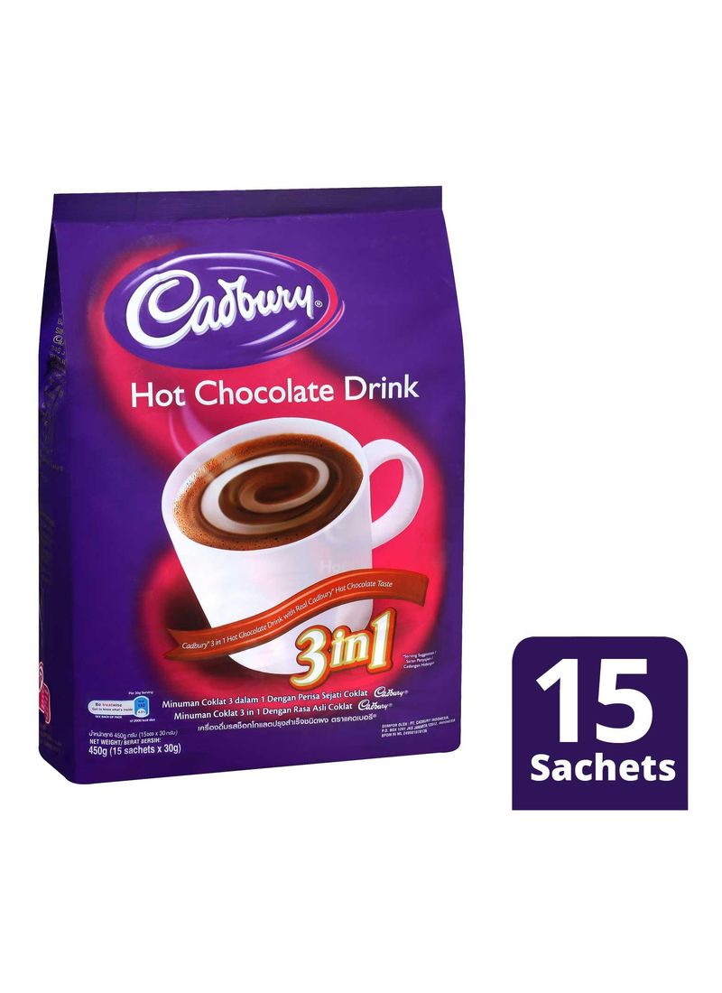 Cadbury Hot Chocolate Drink 3 In 1 Bag 450g Klikindomaret