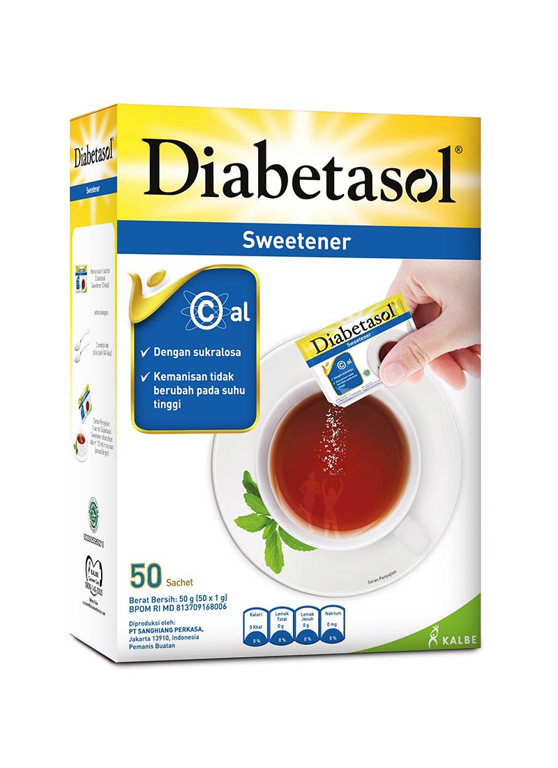 Diabetasol Zero Calorie Sweetener 50'S Box 50X1g | KlikIndomaret