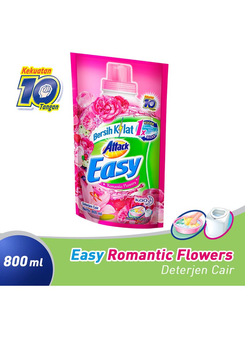 Kao Attack Detergent  Cair  Easy Sparkling Bloom 750Ml 