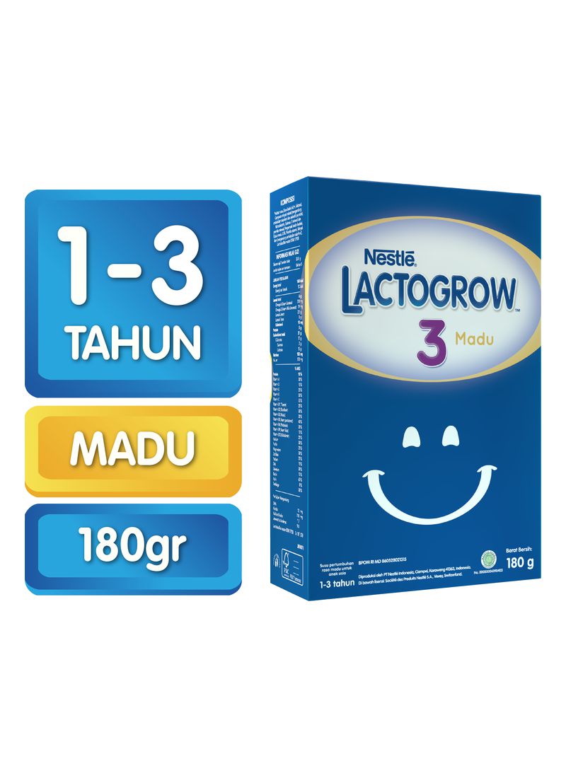 Lactogrow 3 Susu Pertumbuhan Madu 180g Klikindomaret