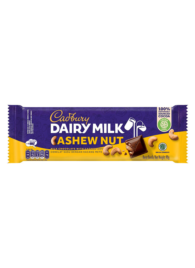 Cadbury Chocolate Dairy Milk Cashew Nut 90g | KlikIndomaret