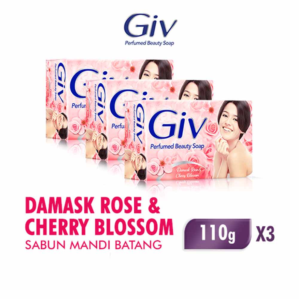 Giv Sabun Mandi Red Damask Rose Cherry Blossom Bdd 