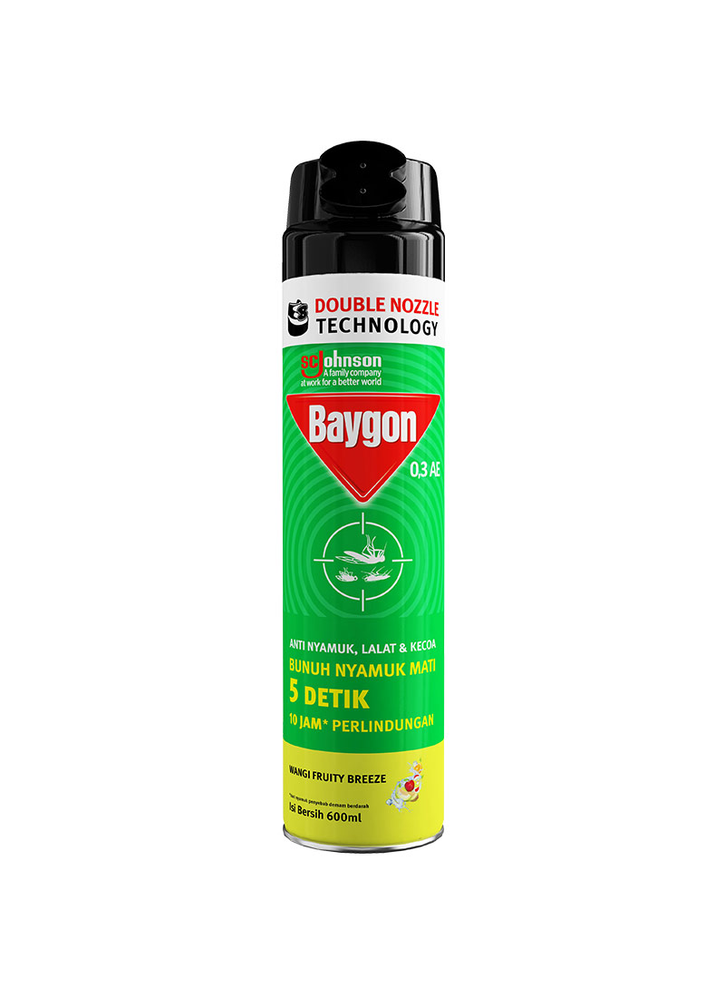 Baygon Insektisida Spray  Anti Nyamuk  Fruity Breeze 600 