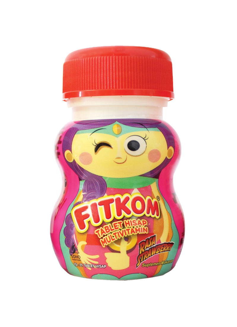Fitkom Tablet Hisap Multivitamin 21 S Strawberry Klikindomaret