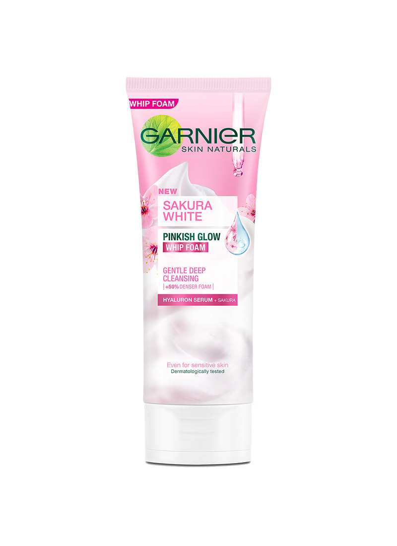 Garnier Sakura White Whip Foam Pinkish Glow 100ml Klikindomaret