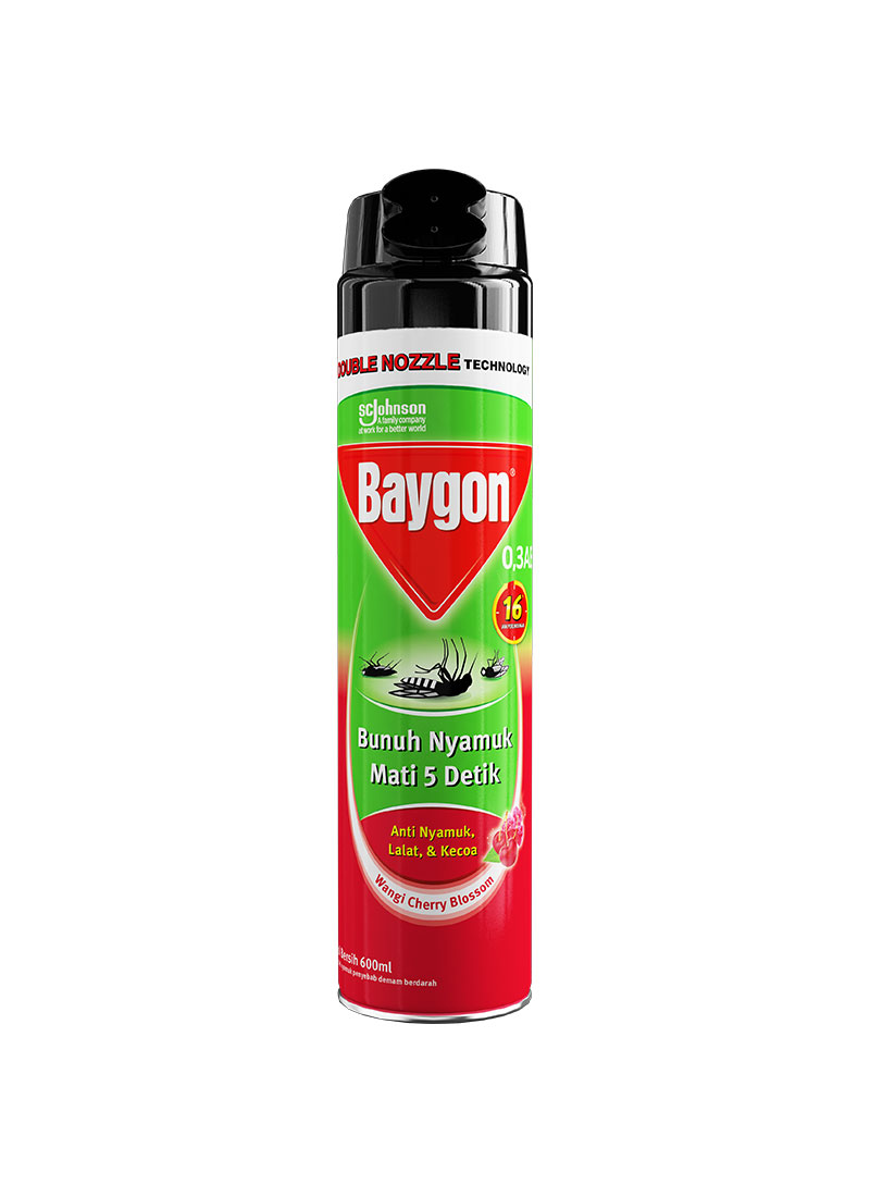 Baygon Insektisida Spray  Anti Nyamuk  Cherry Blossom 600mL 