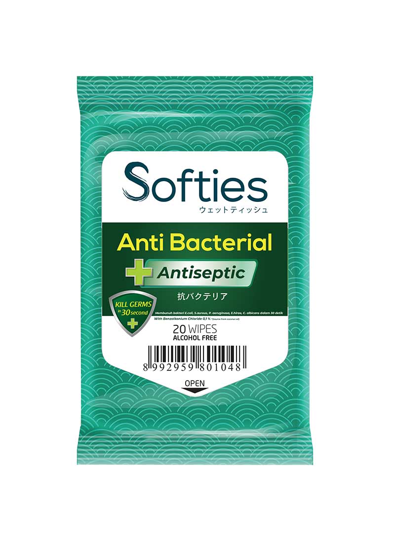 Softies Wet Tissue Antibacterial 20 S Antiseptic 