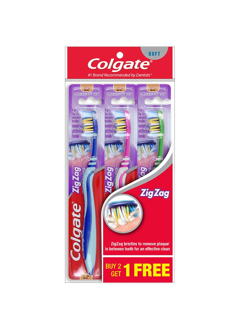 Colgate Sikat Gigi Zigzag 3'S Soft  KlikIndomaret