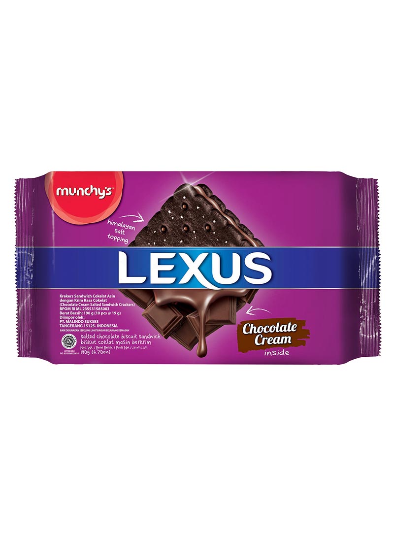 Munchy's Salted Choco Sandwich Lexus Chocolate Cream 190G | KlikIndomaret