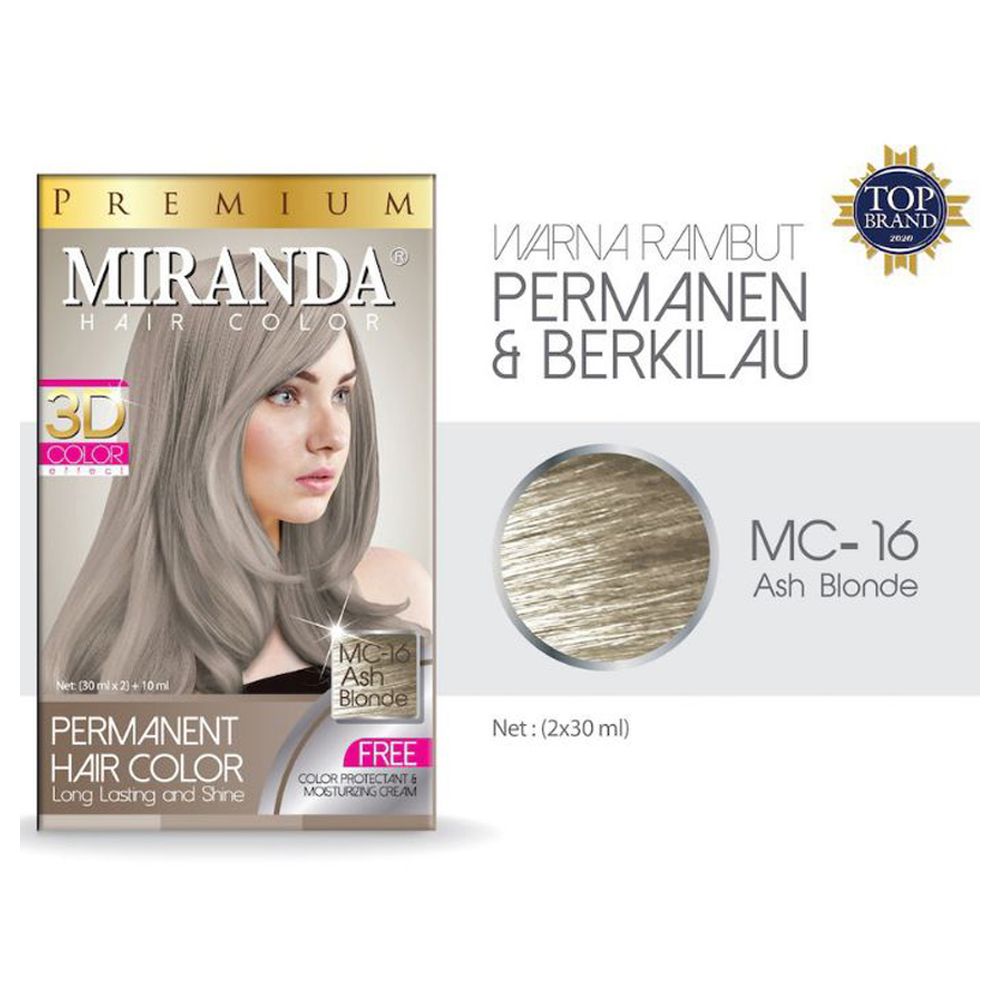 Miranda Hair Color Ash Blonde 30 Ml X 2 Klikindomaret