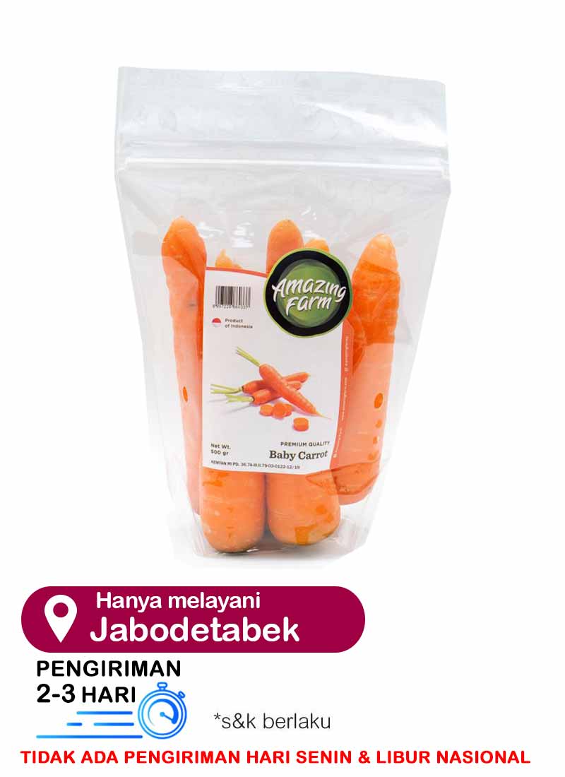 Amazing Farm Baby Carrot Premium 500g Klikindomaret